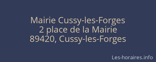 Mairie Cussy-les-Forges