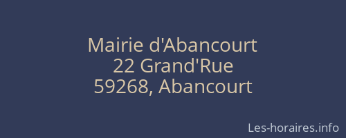 Mairie d'Abancourt