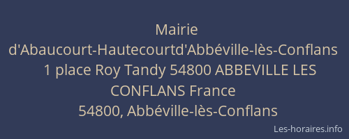 Mairie d'Abaucourt-Hautecourtd'Abbéville-lès-Conflans