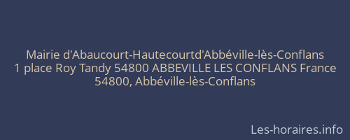 Mairie d'Abaucourt-Hautecourtd'Abbéville-lès-Conflans