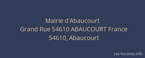 Mairie d'Abaucourt