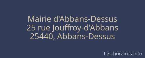 Mairie d'Abbans-Dessus