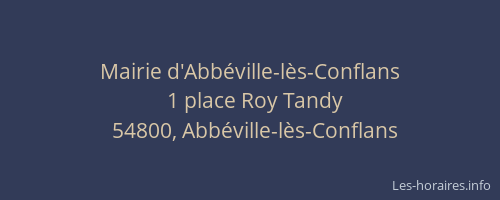 Mairie d'Abb&eacute;ville-l&egrave;s-Conflans