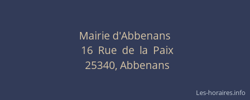 Mairie d'Abbenans