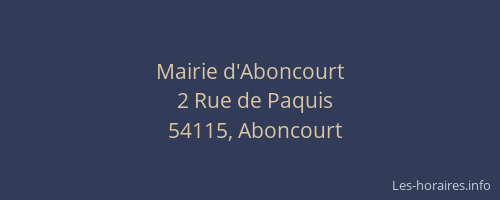 Mairie d'Aboncourt