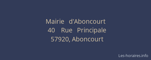 Mairie   d'Aboncourt