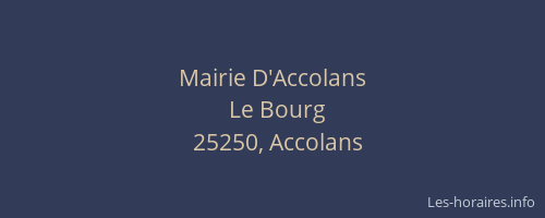 Mairie D'Accolans