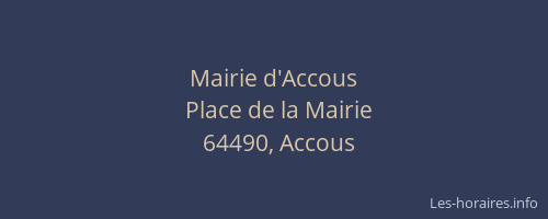Mairie d'Accous