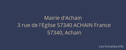 Mairie d'Achain