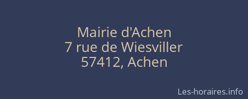 Mairie d'Achen