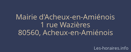 Mairie d'Acheux-en-Amiénois