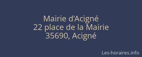 Mairie d'Acigné