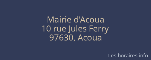 Mairie d'Acoua