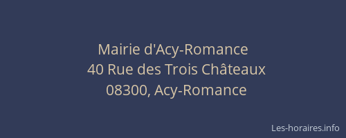 Mairie d'Acy-Romance