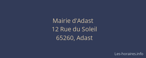 Mairie d'Adast