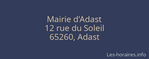 Mairie d'Adast
