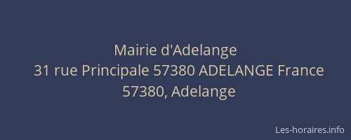 Mairie d'Adelange