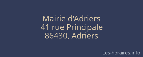 Mairie d'Adriers