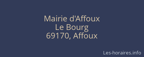 Mairie d'Affoux