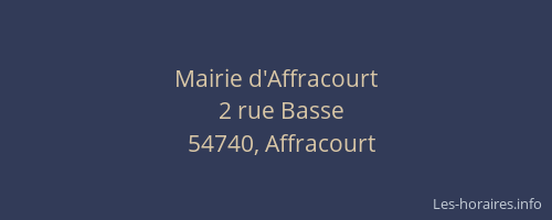 Mairie d'Affracourt