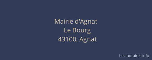 Mairie d'Agnat