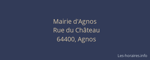 Mairie d'Agnos
