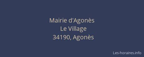 Mairie d'Agonès