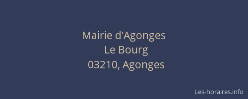 Mairie d'Agonges