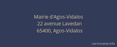 Mairie d'Agos-Vidalos