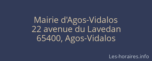 Mairie d'Agos-Vidalos