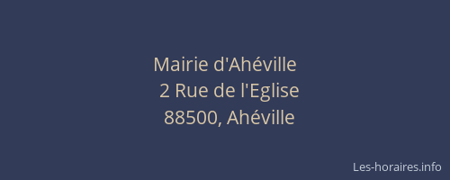 Mairie d'Ahéville