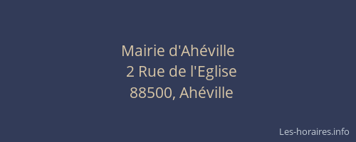 Mairie d'Ah&eacute;ville