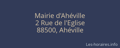 Mairie d'Ahéville