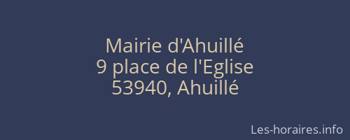 Mairie d'Ahuillé