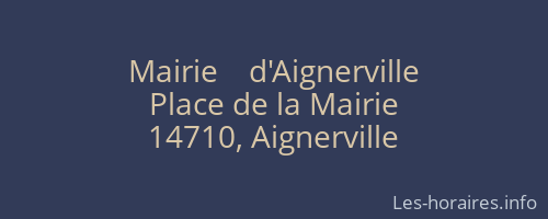 Mairie    d'Aignerville