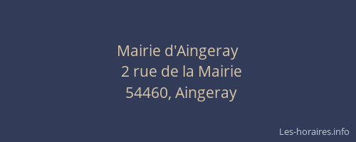Mairie d'Aingeray