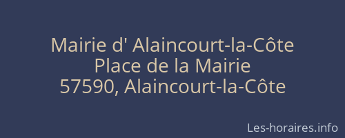 Mairie d' Alaincourt-la-Côte