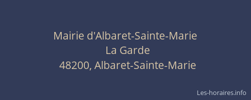 Mairie d'Albaret-Sainte-Marie