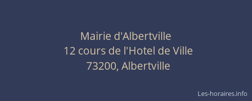 Mairie d'Albertville