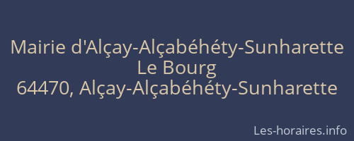 Mairie d'Alçay-Alçabéhéty-Sunharette