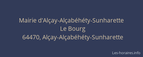 Mairie d'Alçay-Alçabéhéty-Sunharette