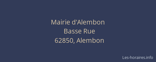 Mairie d'Alembon
