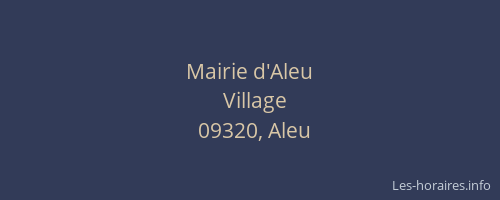 Mairie d'Aleu
