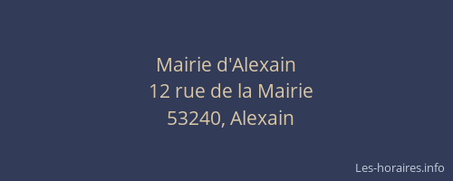 Mairie d'Alexain