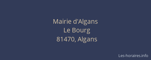 Mairie d'Algans