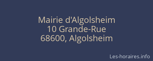 Mairie d'Algolsheim