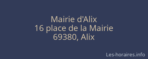 Mairie d'Alix
