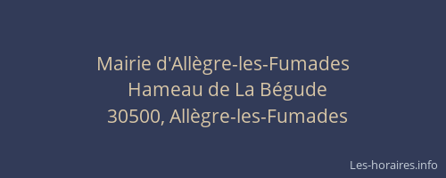 Mairie d'All&egrave;gre-les-Fumades