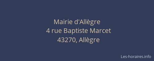 Mairie d'All&egrave;gre