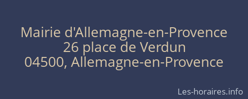 Mairie d'Allemagne-en-Provence